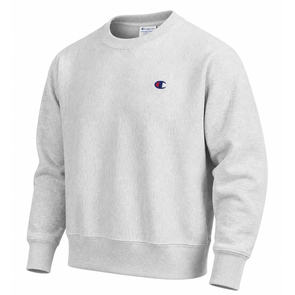 VTG Champion Reverse Weave Sweatshirt Men L Gray Sleeve Left Chest Emb LS